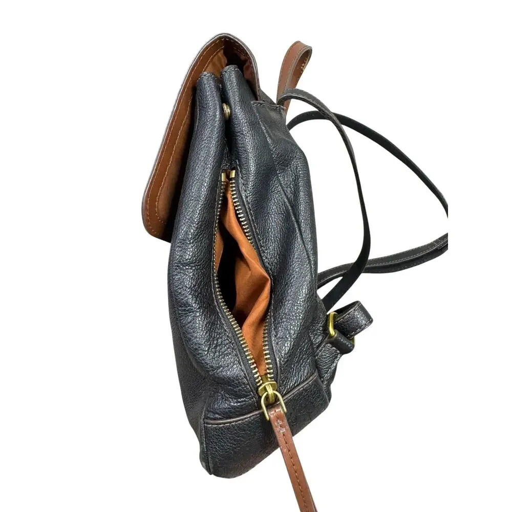 Fossil Claire Leather Mini Backpack Purse Black Brown Small Bag Adjustable